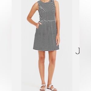 JCREW Black & White Striped Sleeveless Daybreak Dress w Pockets - Médium
